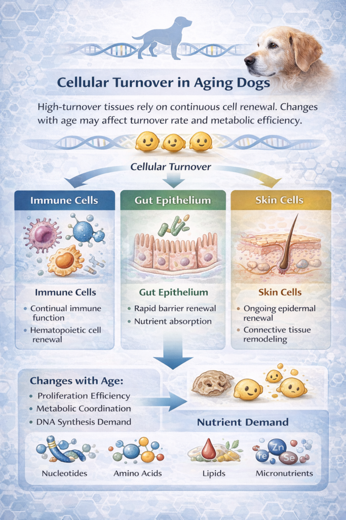 Cellular Turnover in Aging Dogs